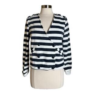 Urban Outfitters BDG Stripe Button Front French Terry Wrap Sweater Womens Medium